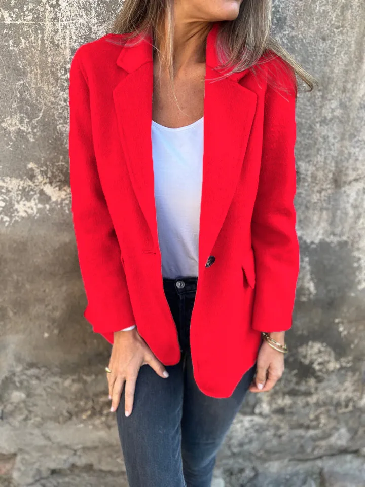 🔥NOUVEAUTÉ- 48 % DE RÉDUCTION- Veste décontractée en coton pour femme à revers et manches longues