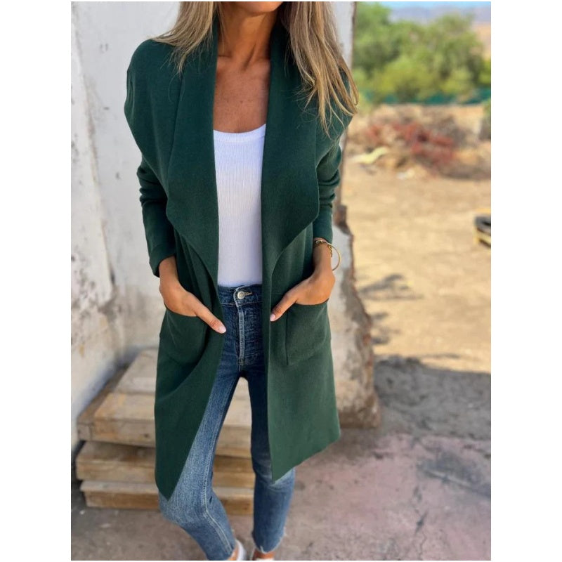 🔥Plus que 36 en stock - Cardigan décontracté à col à revers et manches longues