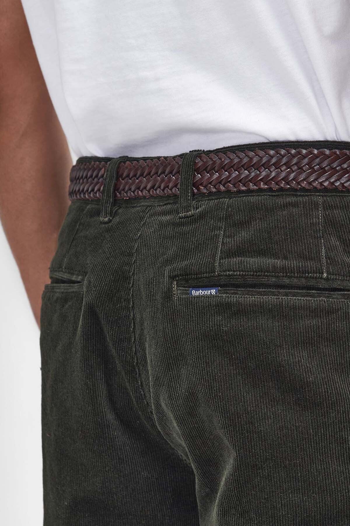 Stretch Cord Tailored Trousers - FOREST