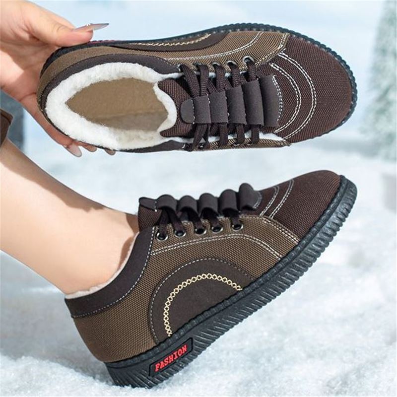 Chaussons d'hiver doublés polaire, chauds, antidérapants et à semelle souple pour femme