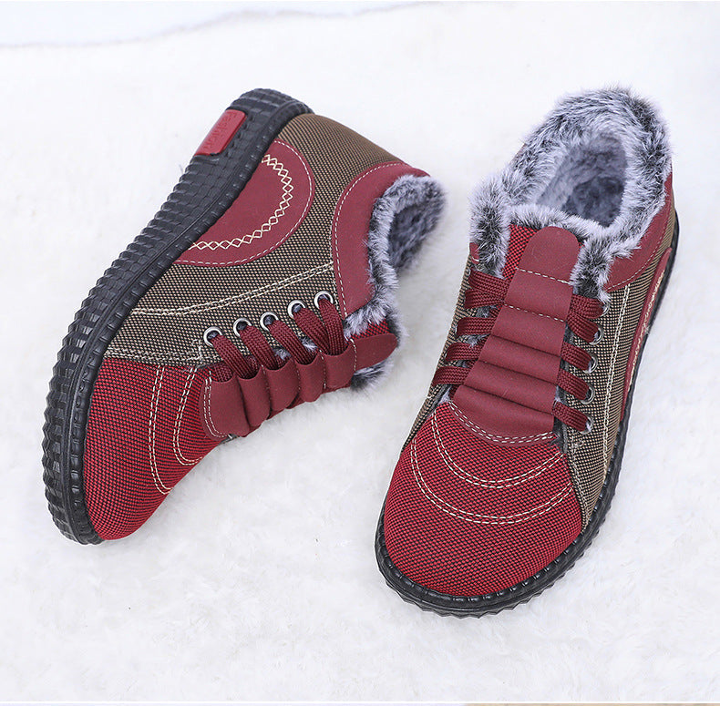 Chaussons d'hiver doublés polaire, chauds, antidérapants et à semelle souple pour femme