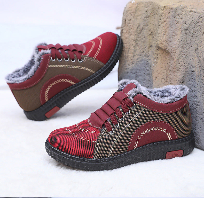 Chaussons d'hiver doublés polaire, chauds, antidérapants et à semelle souple pour femme