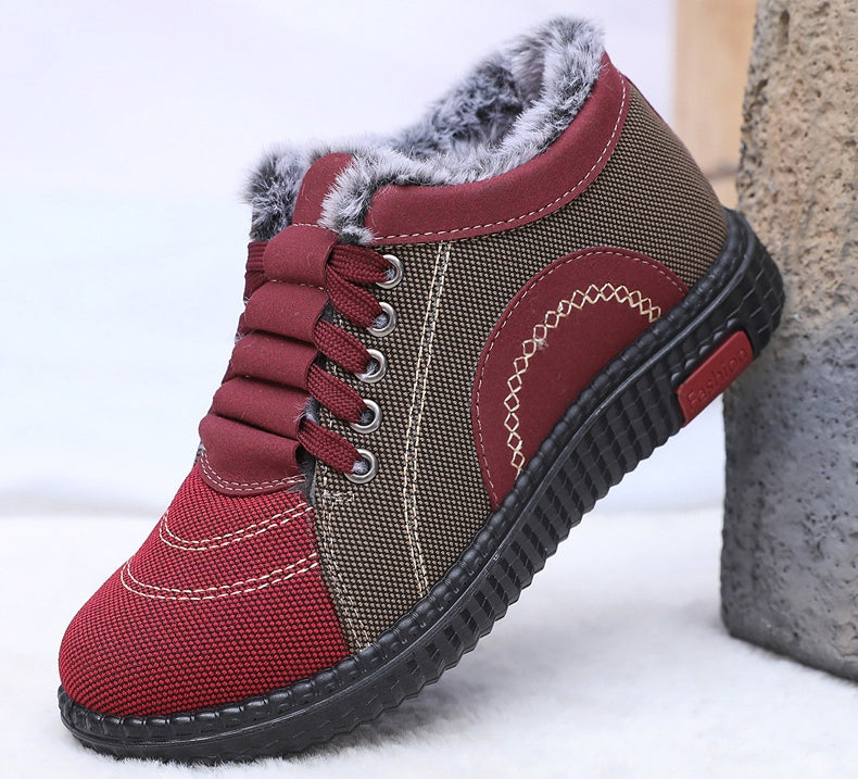 Chaussons d'hiver doublés polaire, chauds, antidérapants et à semelle souple pour femme
