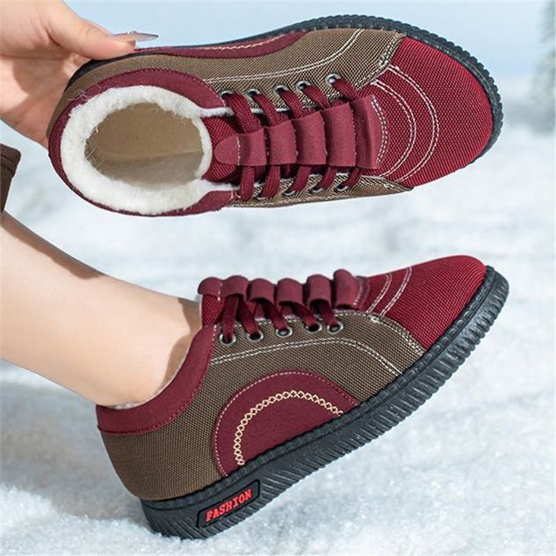 Chaussons d'hiver doublés polaire, chauds, antidérapants et à semelle souple pour femme