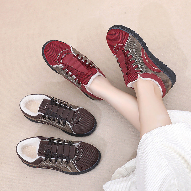 Chaussons d'hiver doublés polaire, chauds, antidérapants et à semelle souple pour femme