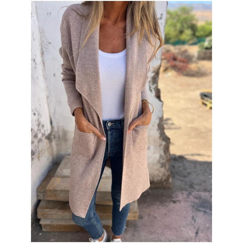 🔥Plus que 36 en stock - Cardigan décontracté à col à revers et manches longues