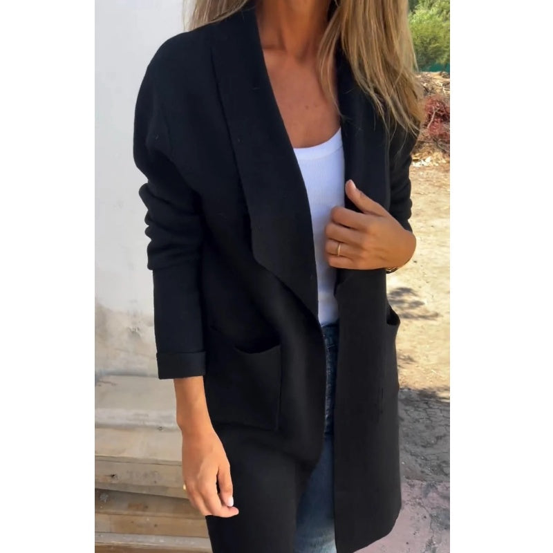 🔥Plus que 36 en stock - Cardigan décontracté à col à revers et manches longues