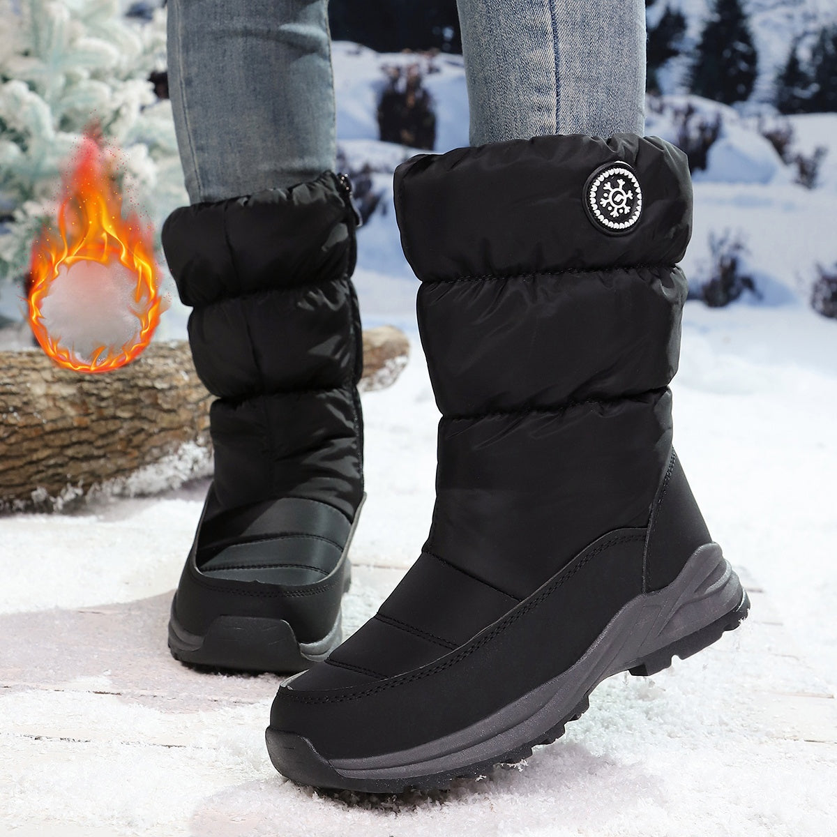 🔥Dernier Jour de Promotion 50% de Réduction - Bottes de Neige Mi-Mollet Hiver Femme de Haute Qualité