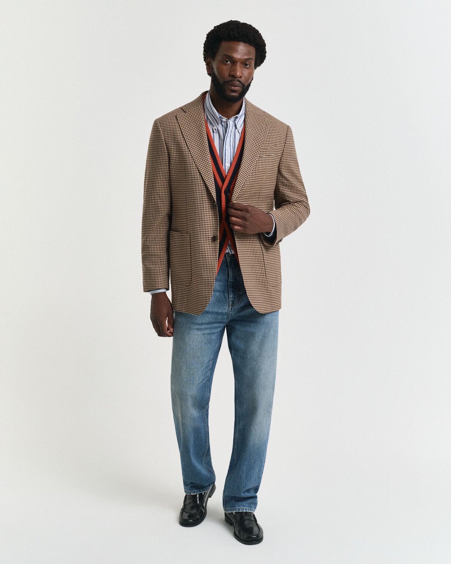 Relaxed Fit Gingham Checked Blazer