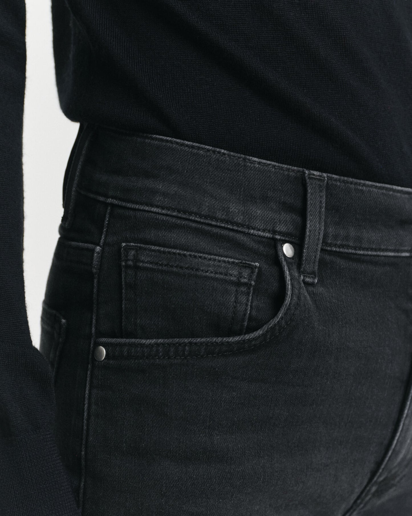 Slim Fit Cropped Black Jeans